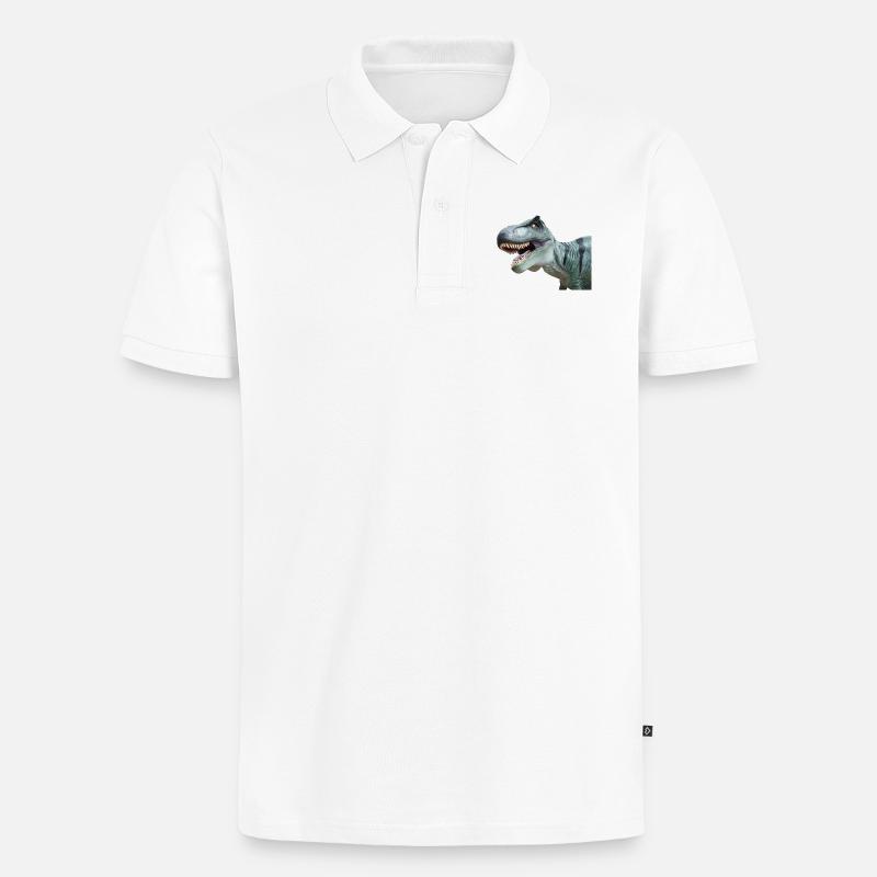 T-Rex - Männer Premium Bio Polo Shirt - Weiß