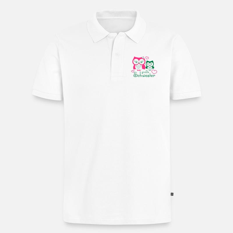 große Schwester - Polo bio Premium Homme - blanc