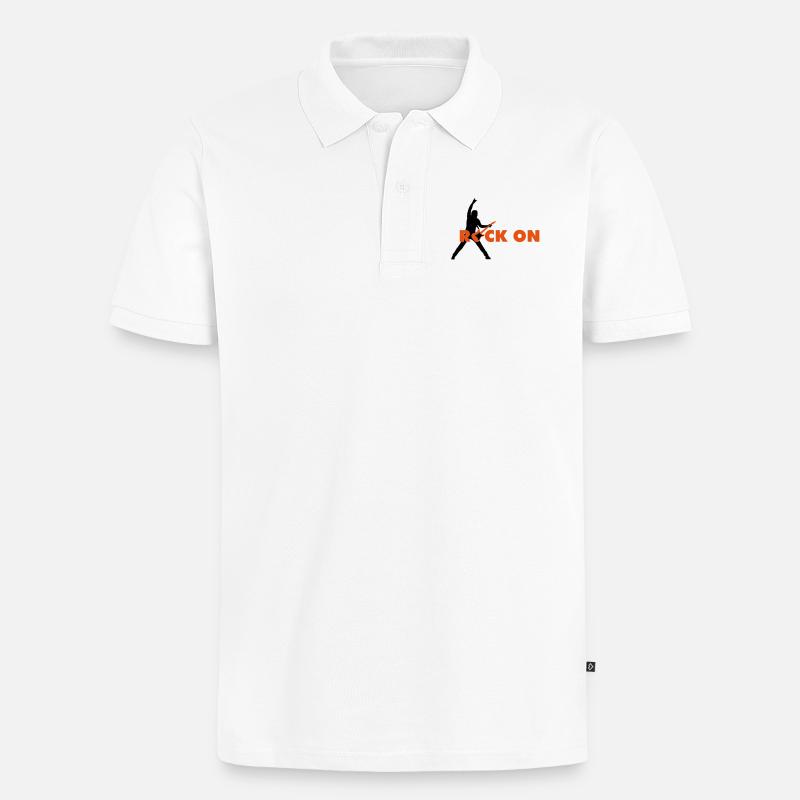 rock_on_b_2c - Polo bio Premium Homme - blanc