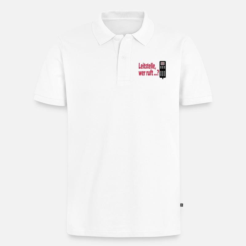 Leitstelle wer ruft? - Männer Premium Bio Polo Shirt - Weiß