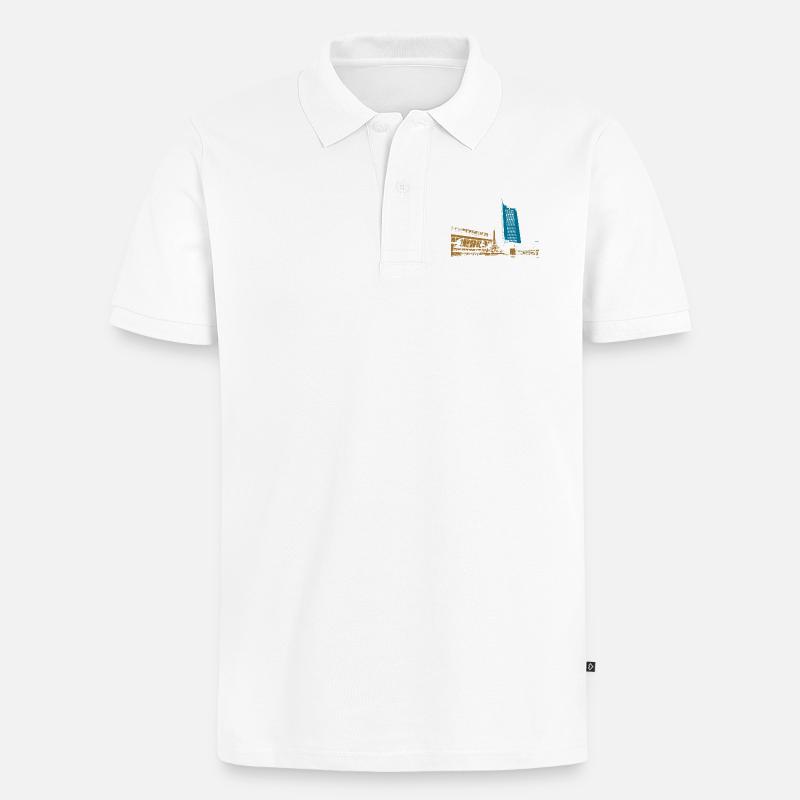 Leipzig Gewandhaus Uni Riese Geschenkidee - Männer Premium Bio Polo Shirt - Weiß