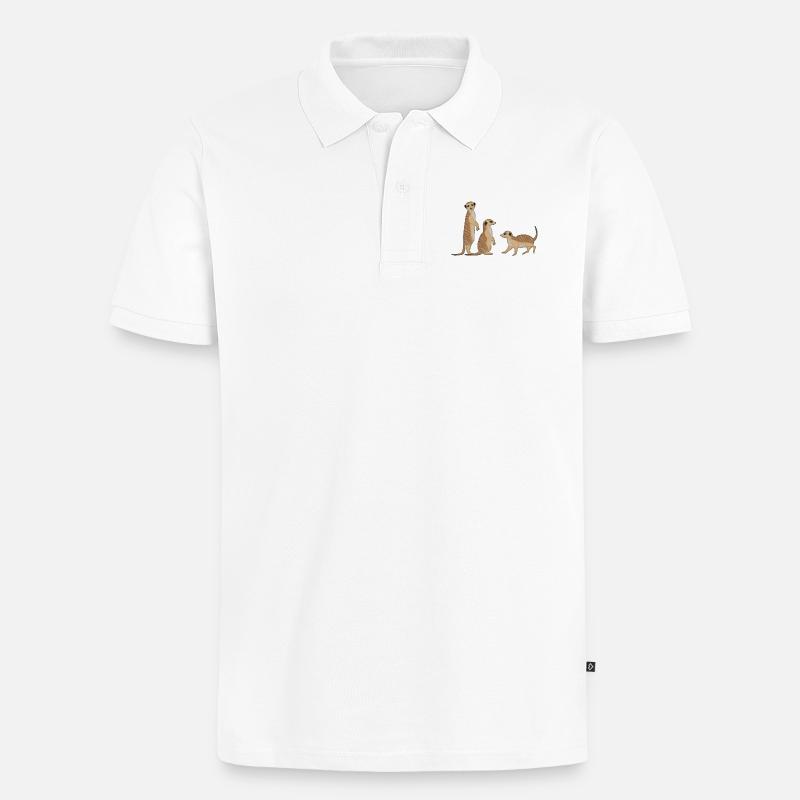Trois suricates - Polo bio Premium Homme - blanc