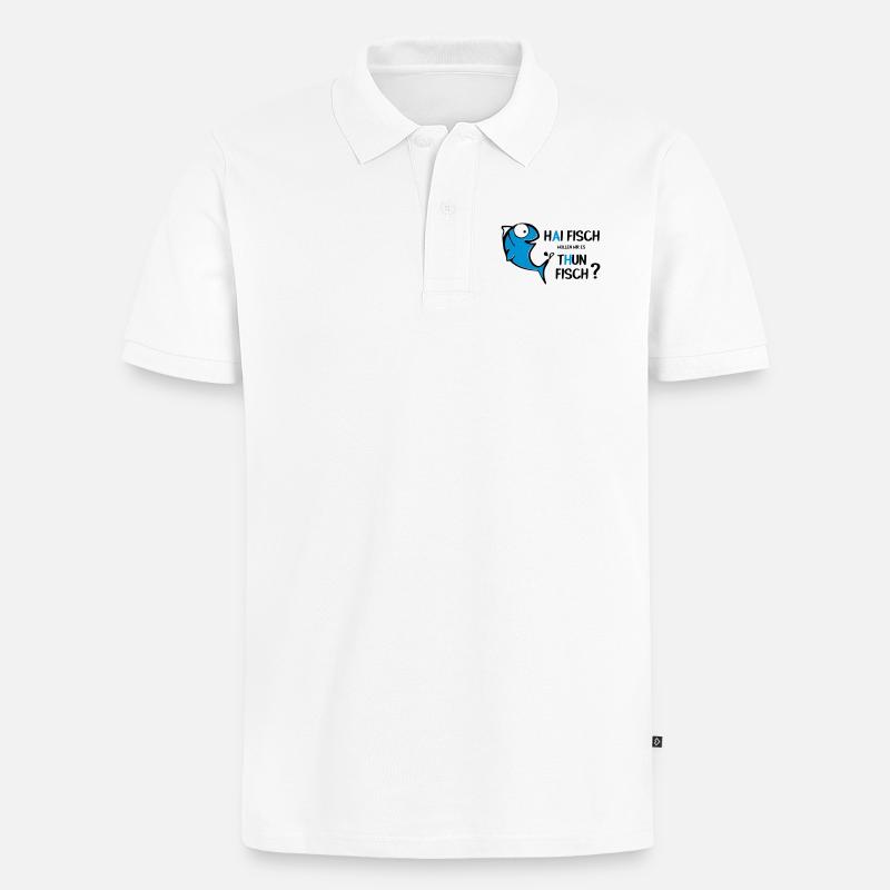 Haifisch Thunfisch - Männer Premium Bio Polo Shirt - Weiß