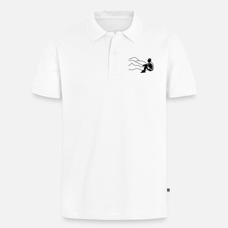 wanderpause - Männer Premium Bio Polo Shirt - Weiß
