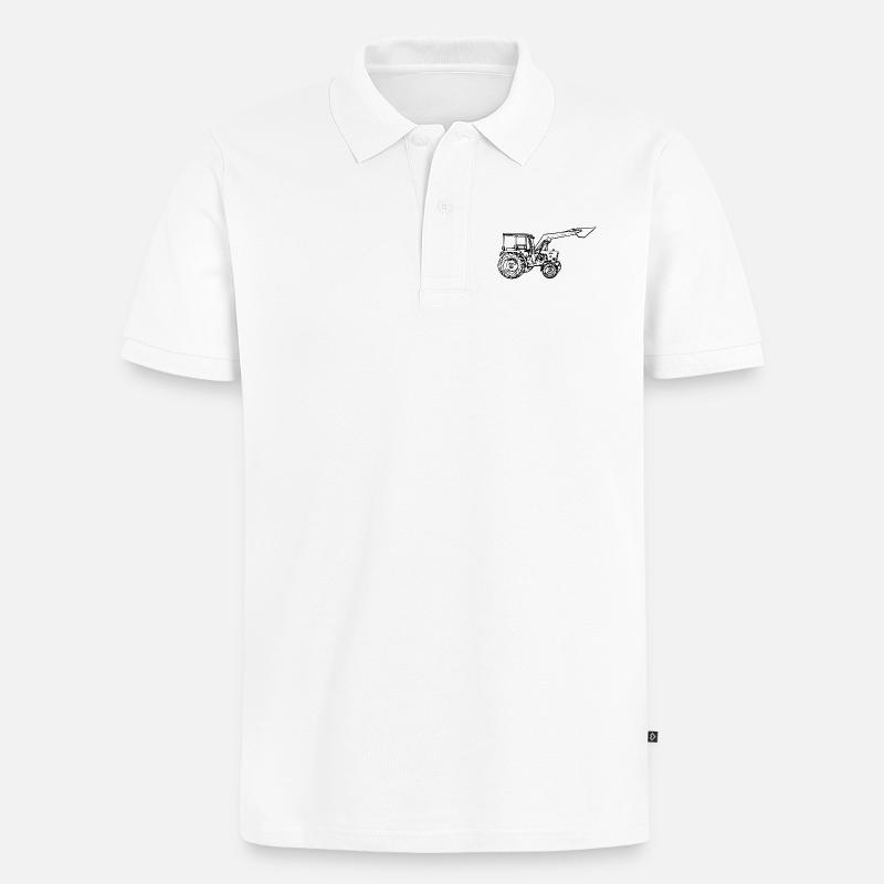 Traktor - Männer Premium Bio Polo Shirt - Weiß