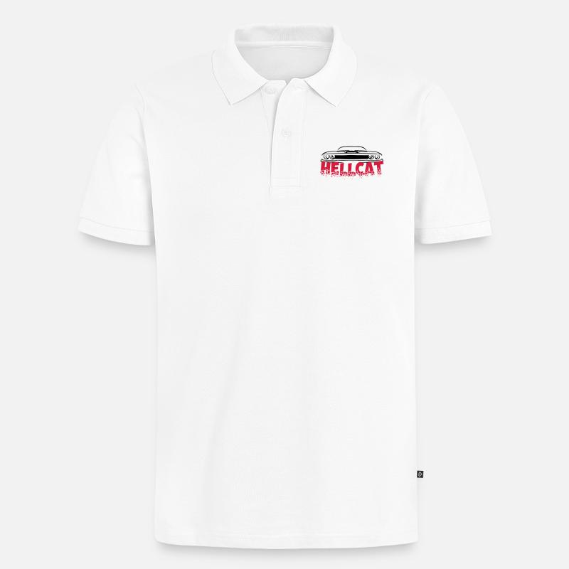 SRT HELLCAT - Männer Premium Bio Polo Shirt - Weiß