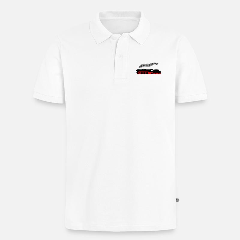 Modellbahner 2 - Männer Premium Bio Polo Shirt - Weiß