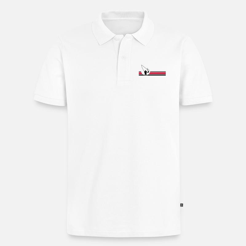 Fliegenfischen - Männer Premium Bio Polo Shirt - Weiß
