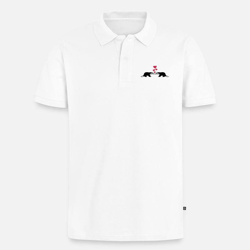 Dachs - Männer Premium Bio Polo Shirt - Weiß