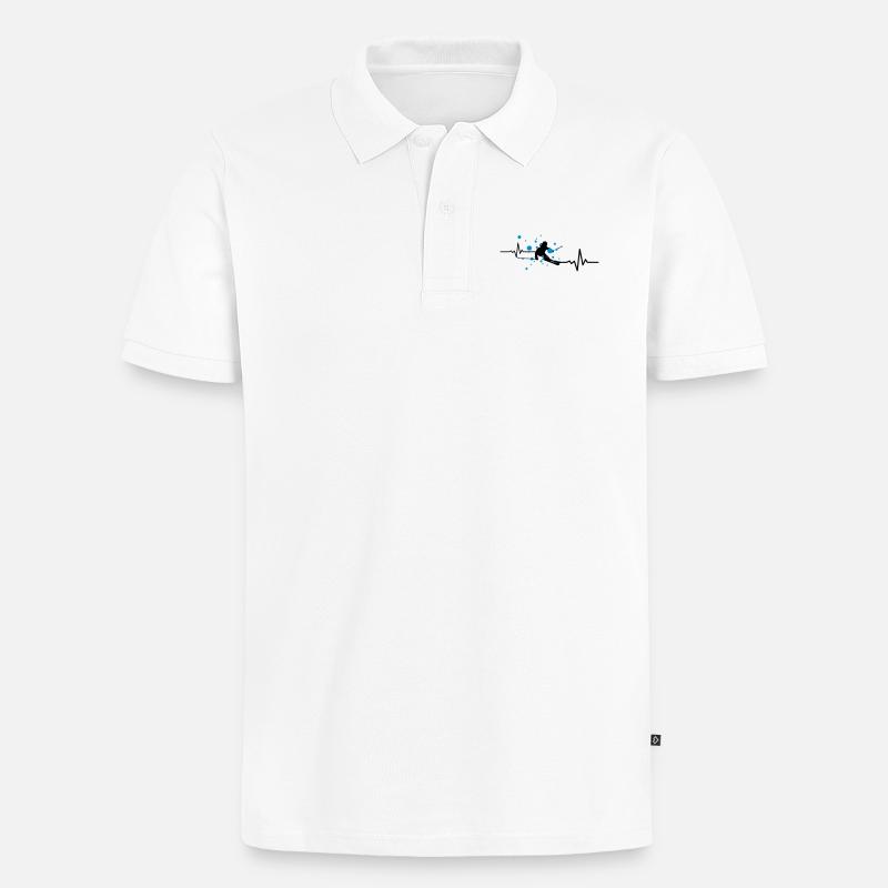 Winter - Skifahrer Puls - Männer Premium Bio Polo Shirt - Weiß