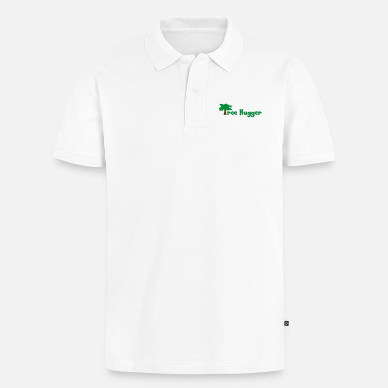 Tree Hugger - Männer Premium Bio Polo Shirt - Weiß