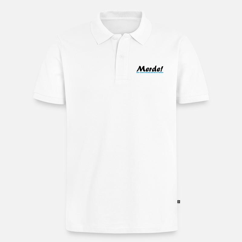 Merde! - Männer Premium Bio Polo Shirt - Weiß