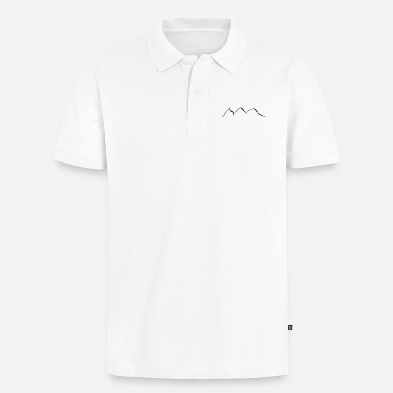 Berge - Männer Premium Bio Polo Shirt - Weiß