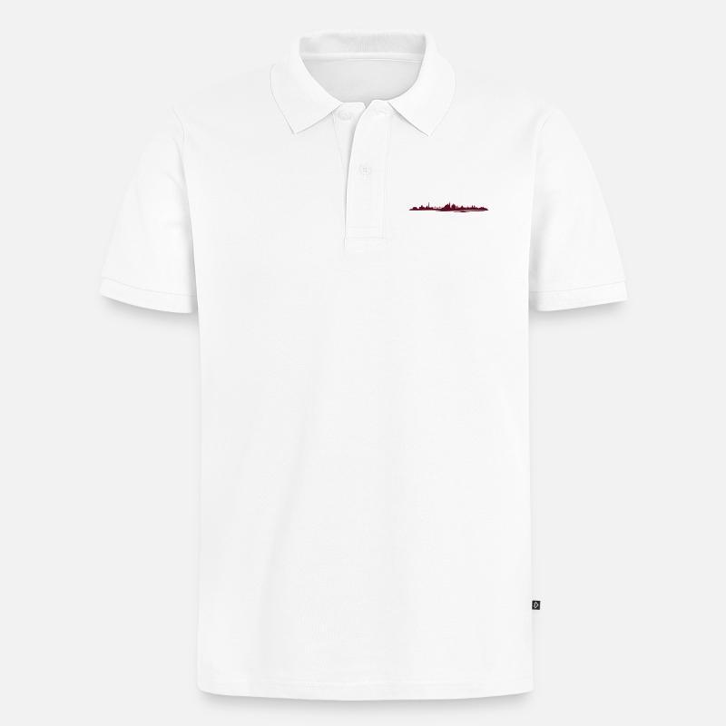 Skyline - Potsdam - Männer Premium Bio Polo Shirt - Weiß