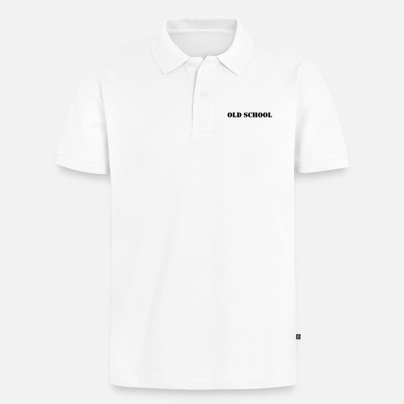 Old School - Männer Premium Bio Polo Shirt - Weiß