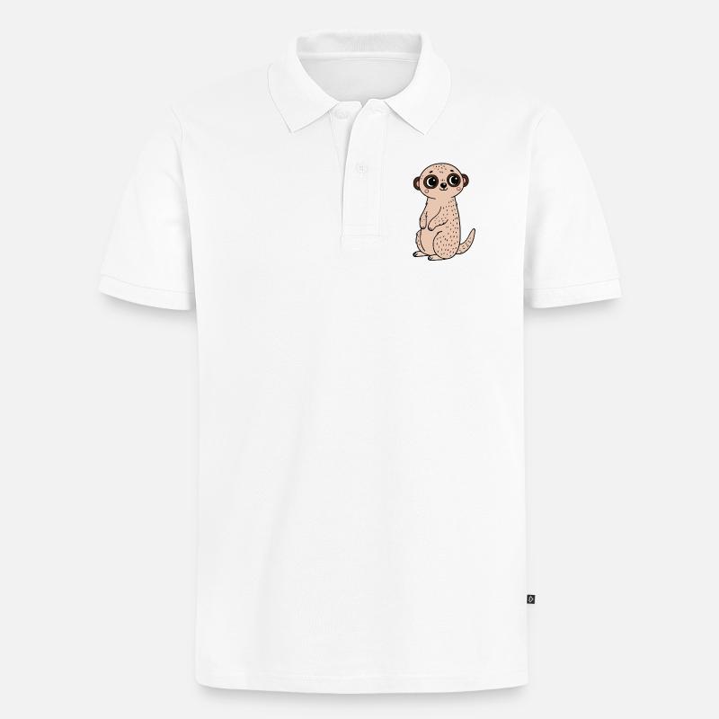 Erdmännchen - Männer Premium Bio Polo Shirt - Weiß