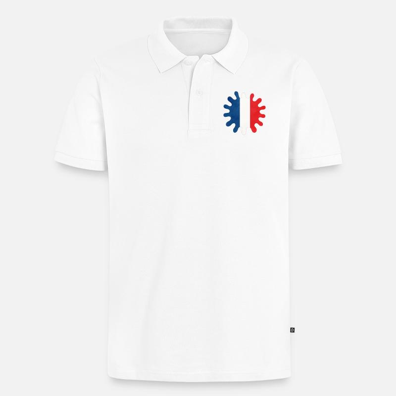 frankreich farbklecks - Männer Premium Bio Polo Shirt - Weiß
