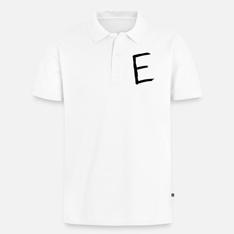 Buchstaben E - Männer Premium Bio Polo Shirt - Weiß