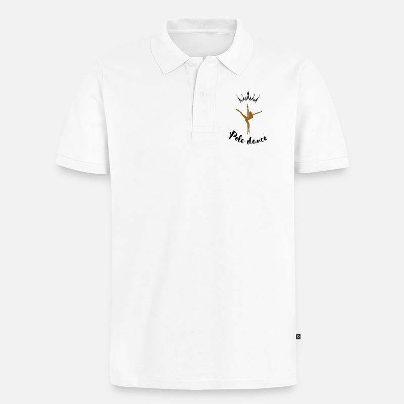 Silhouette de Pole Dance - Männer Premium Bio Polo Shirt - Weiß