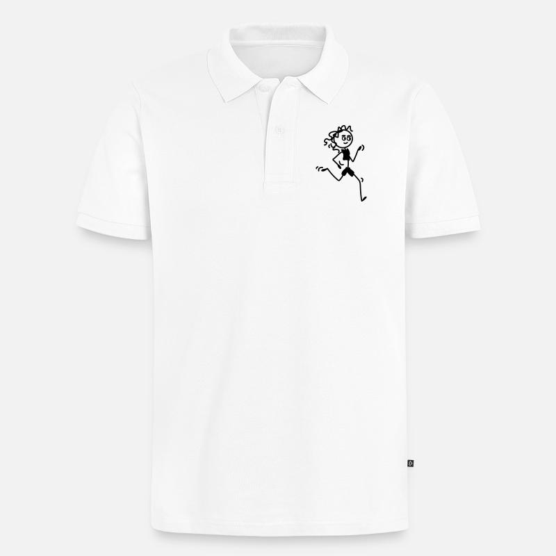 Läuferin Mädchen oder Frau - Männer Premium Bio Polo Shirt - Weiß
