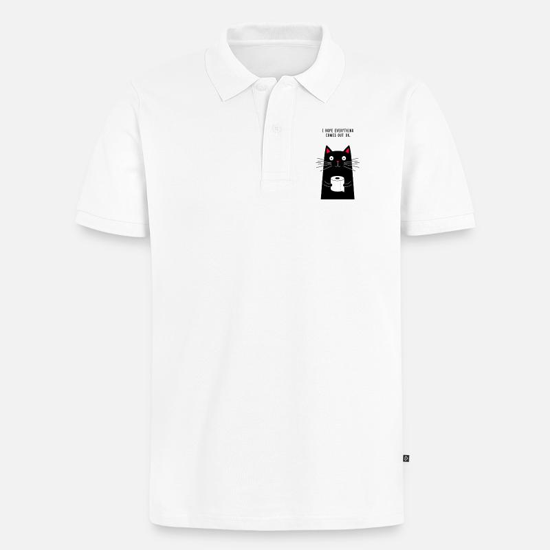 Ich hoffe, es geht gut - Männer Premium Bio Polo Shirt - Weiß