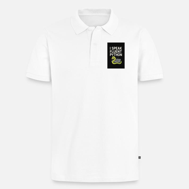 Python Coding Snake - Men's Premium Organic Polo Shirt - white