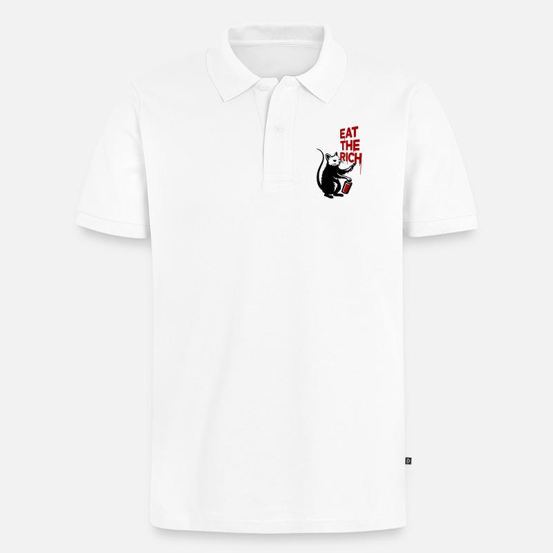 Protest chat graffiti imprimer - Polo bio Premium Homme - blanc