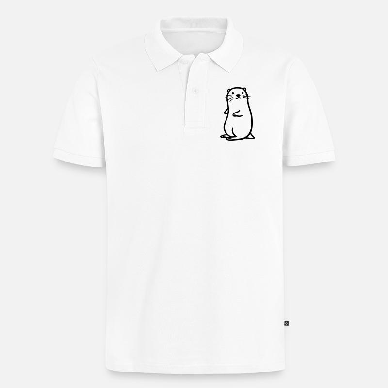 Otter - Männer Premium Bio Polo Shirt - Weiß