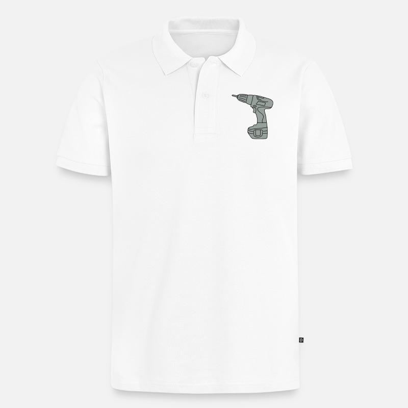 Akkuschrauber 2 - Männer Premium Bio Polo Shirt - Weiß