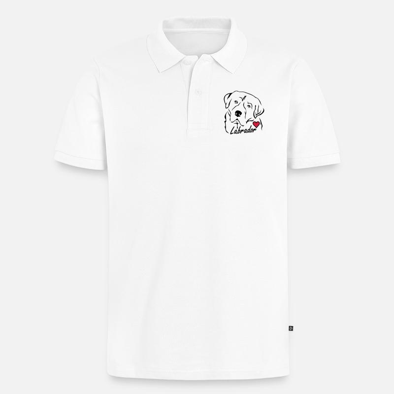 Labrador ❤ - Männer Premium Bio Polo Shirt - Weiß