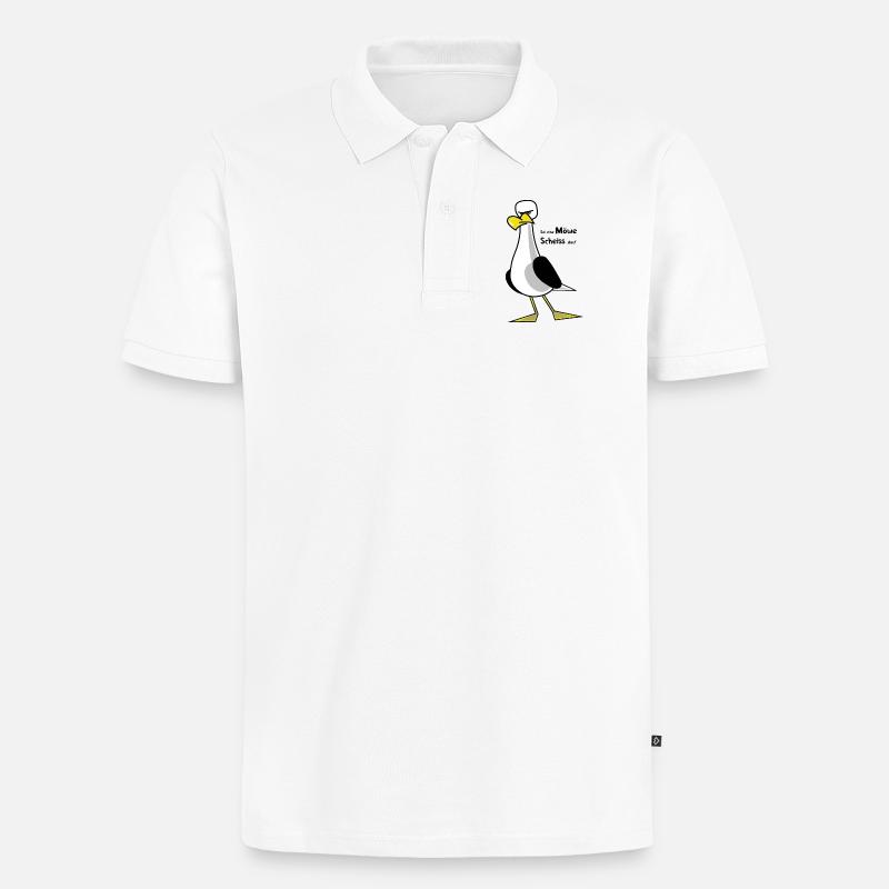 Sei eine Möwe ... - Männer Premium Bio Polo Shirt - Weiß