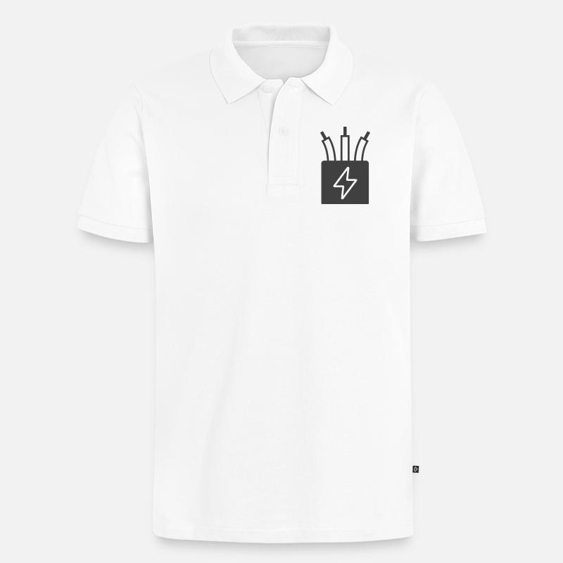 Câble électrique Alimentation Icône Logo - Polo bio Premium Homme - blanc