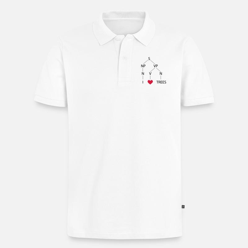Syntaxbaum - Männer Premium Bio Polo Shirt - Weiß