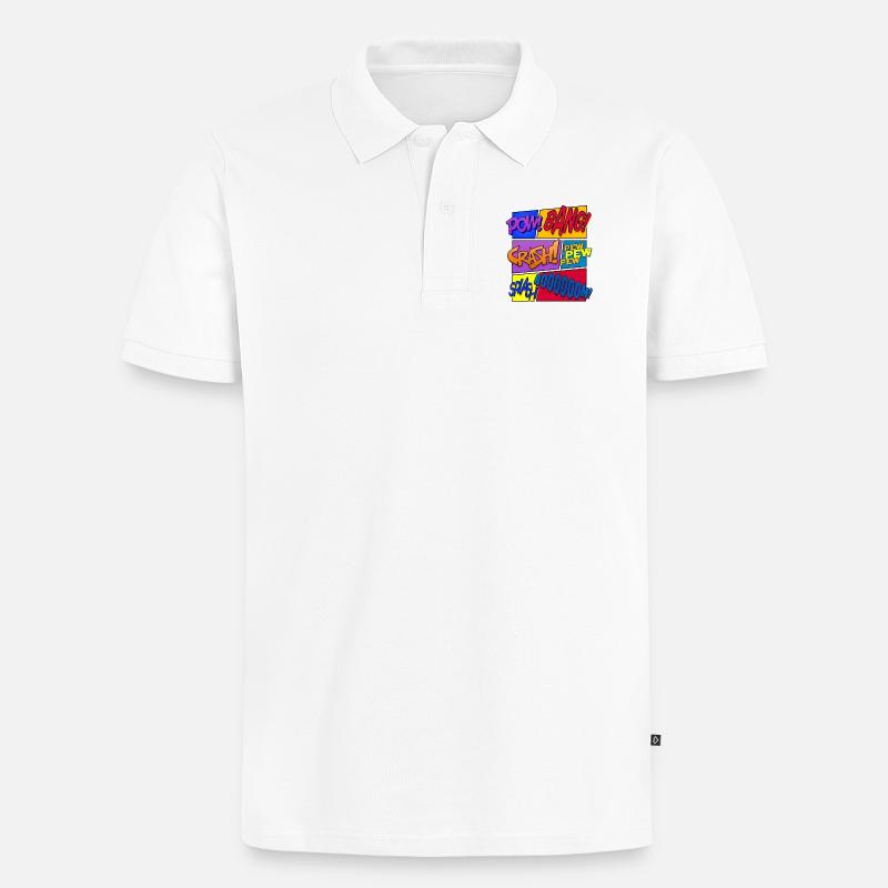 Get Loud (Comic-Design) - Männer Premium Bio Polo Shirt - Weiß