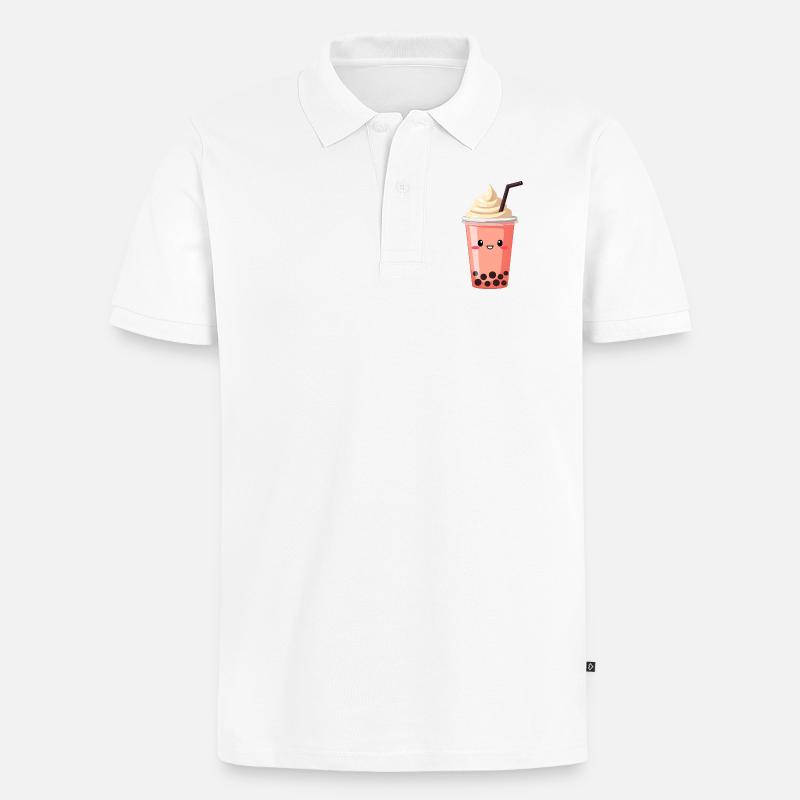 Bubble Tea - Männer Premium Bio Polo Shirt - Weiß