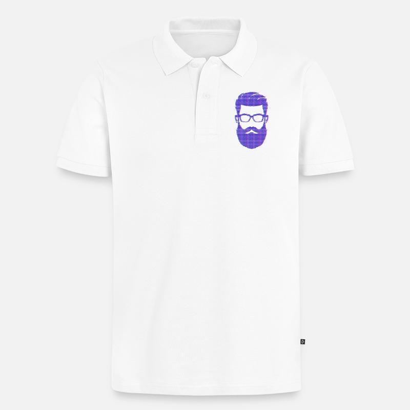 Bartträger Männlichkeit Schnurrbart Bart - Männer Premium Bio Polo Shirt - Weiß