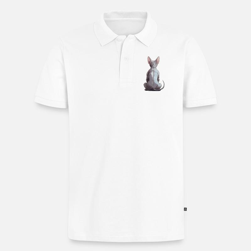 Sphynx - Männer Premium Bio Polo Shirt - Weiß