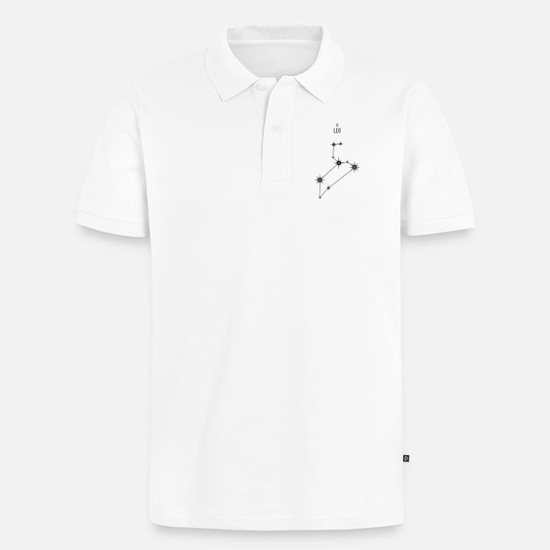 Sternzeichen Löwe Sternbild Sternbild Schwarz & Grau - Männer Premium Bio Polo Shirt - Weiß