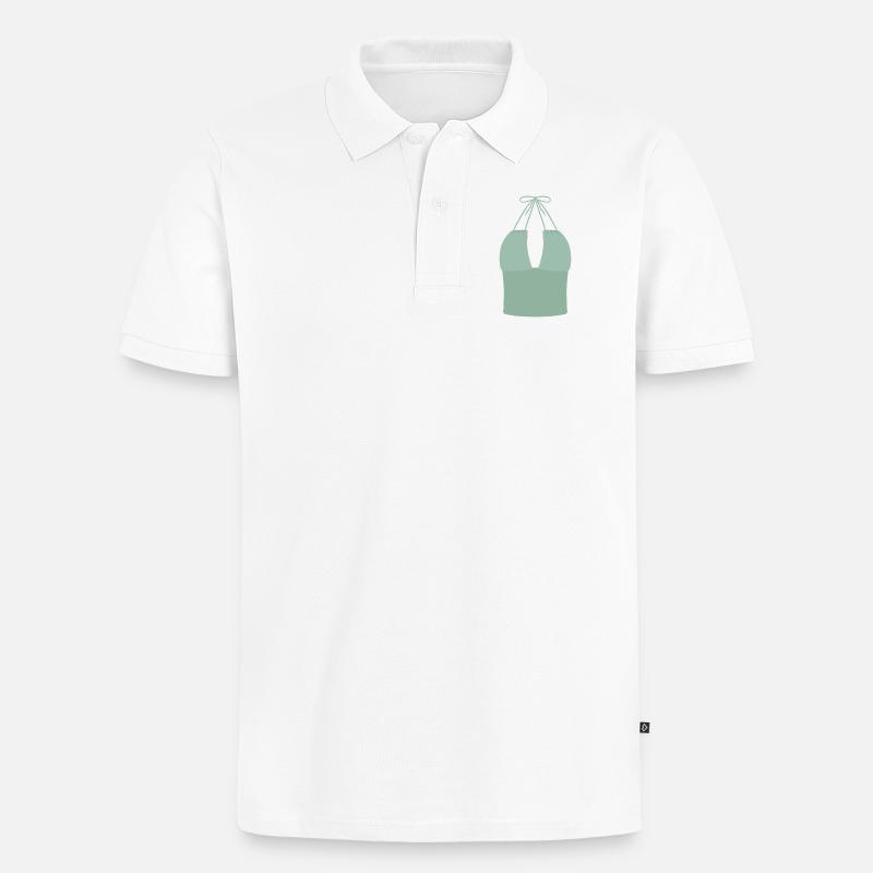 Mint Halter Bikini-Oberteil - Männer Premium Bio Polo Shirt - Weiß