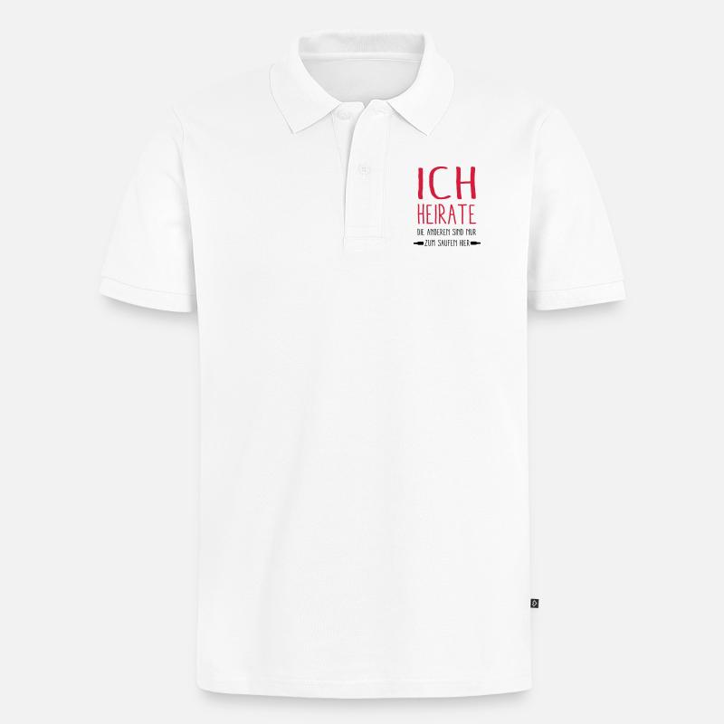 ich Heirate - Männer Premium Bio Polo Shirt - Weiß