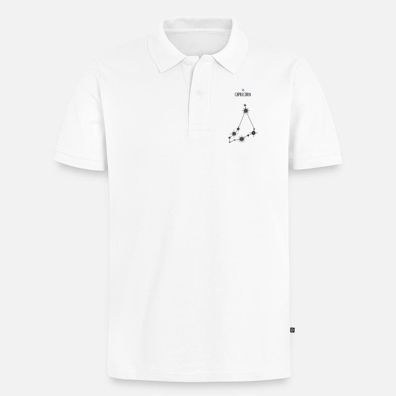 Steinbock Sternzeichen Sternbild Schwarz & Grau - Männer Premium Bio Polo Shirt - Weiß