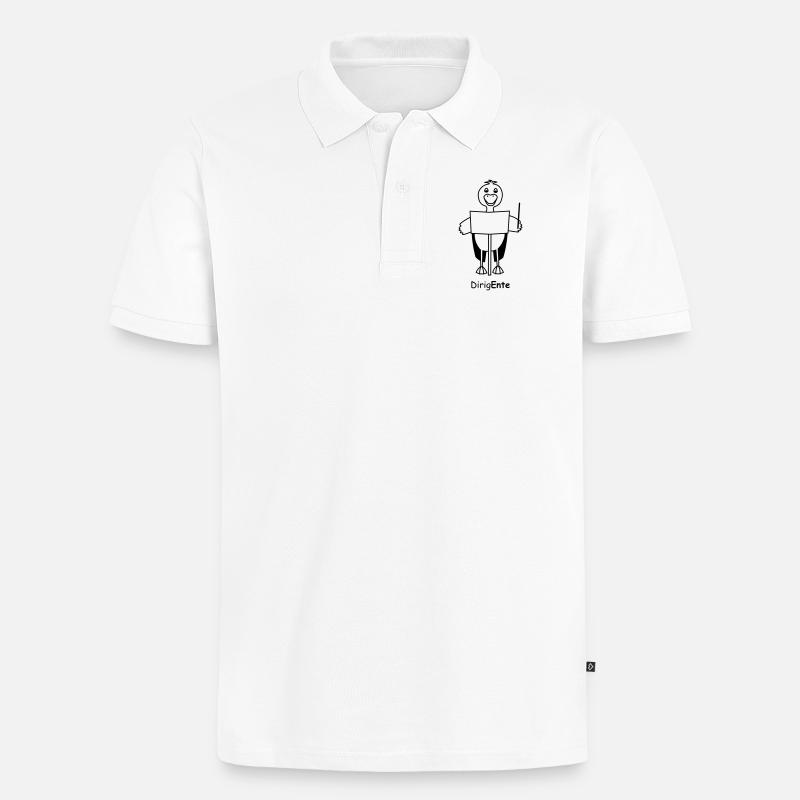 TIB_DirigEnte - Männer Premium Bio Polo Shirt - Weiß