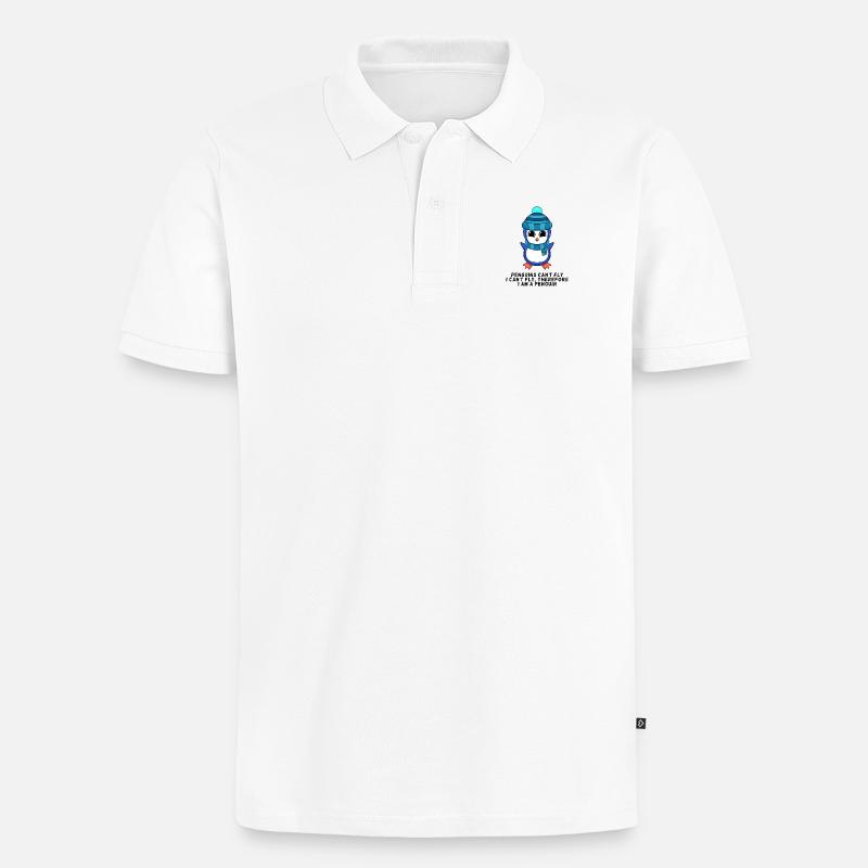 Ich bin ein Pinguin - Männer Premium Bio Polo Shirt - Weiß