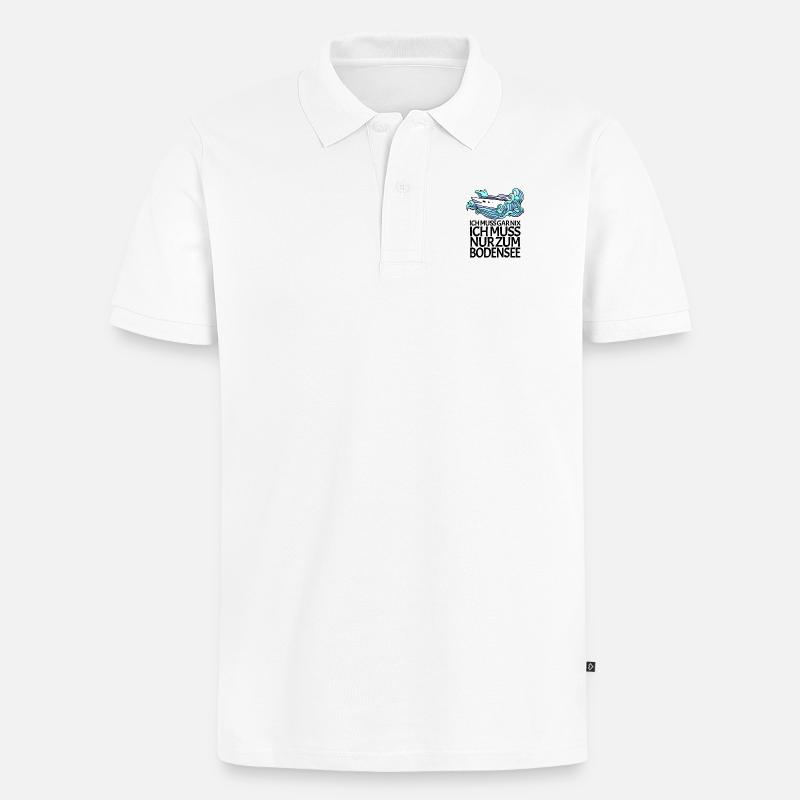 Bodensee - Männer Premium Bio Polo Shirt - Weiß