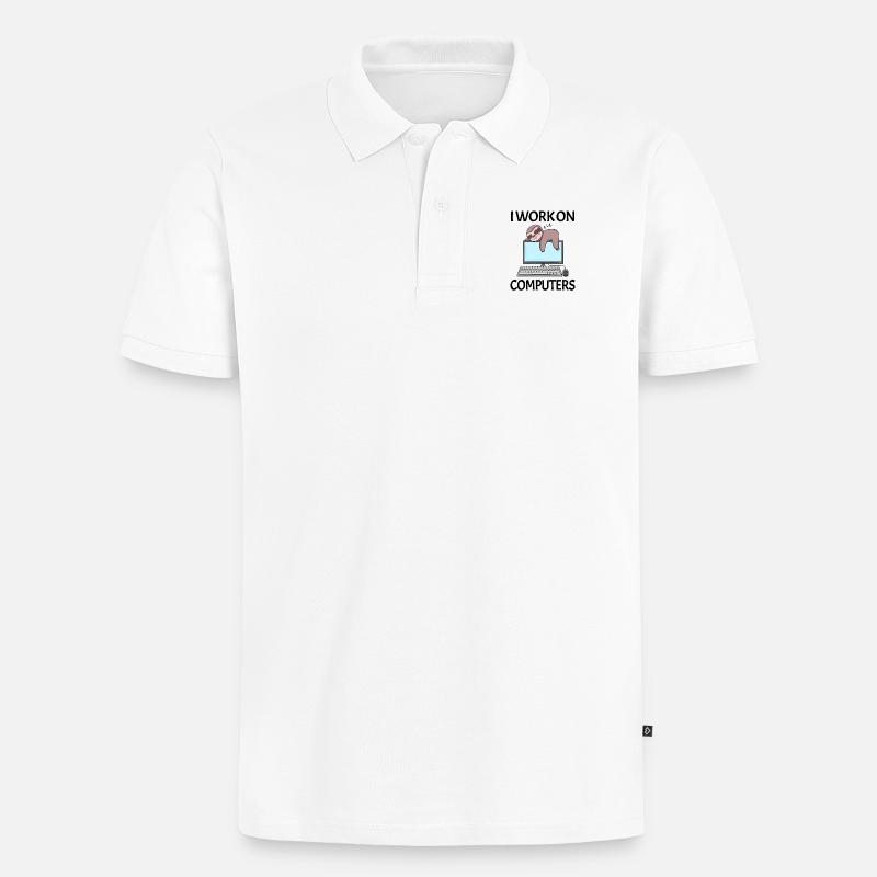 Computer Nerd Programmierer Herren Geschenk - Männer Premium Bio Polo Shirt - Weiß