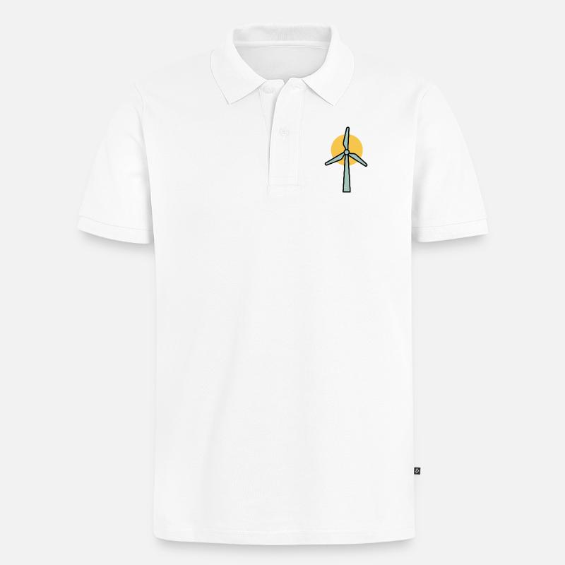 Windrad | Erneuerbare Energien Statement - Männer Premium Bio Polo Shirt - Weiß