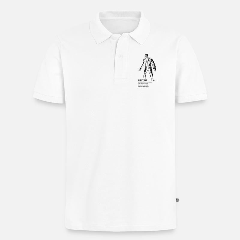 Backrooms Entity 10 black - Männer Premium Bio Polo Shirt - Weiß