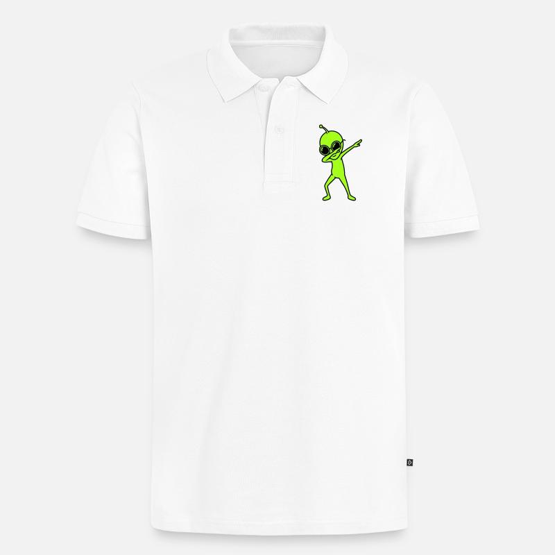 Alien Dab - Männer Premium Bio Polo Shirt - Weiß