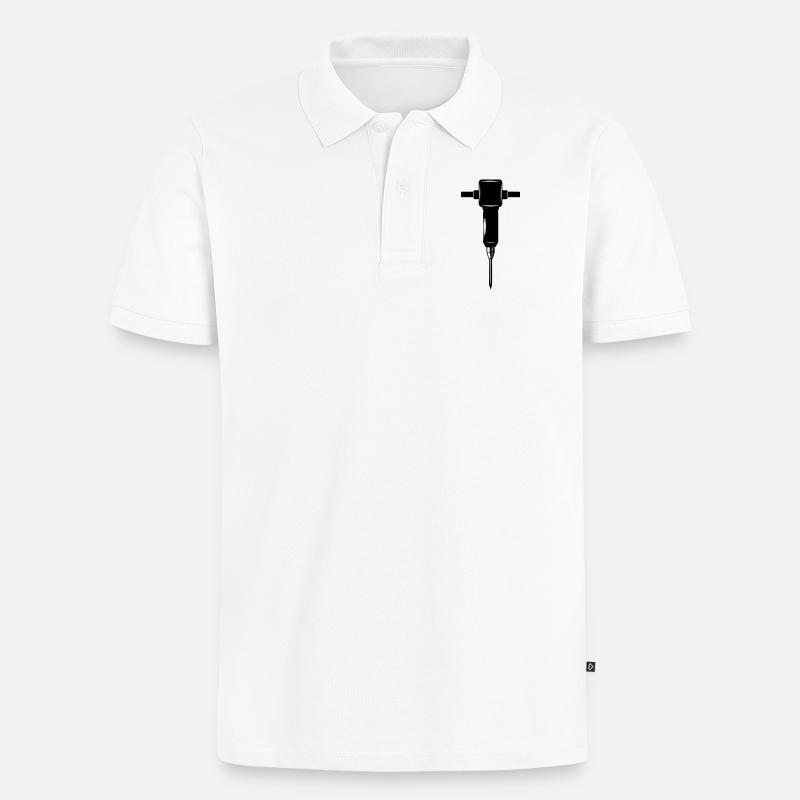 Krikhamer oder Presslufthammer - Männer Premium Bio Polo Shirt - Weiß