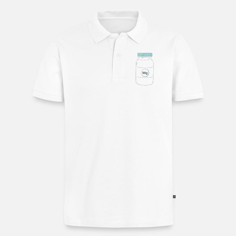 Complément alimentaire protéine de magnésium - Polo bio Premium Homme - blanc